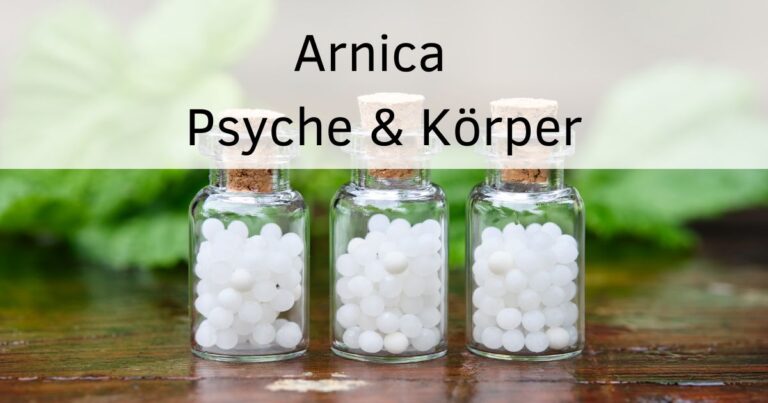 Bild: Globuliflaschen Text: Arnica Psyche und Körper